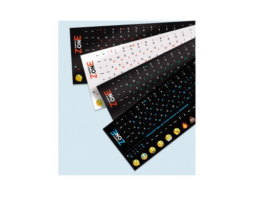 Наклейка на клавіатуру SampleZone непрозора чорна, біло-синя (SZ-BK-BS)