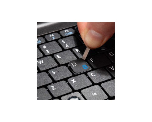 Наклейка на клавіатуру SampleZone непрозора чорна, біло-синя (SZ-BK-BS)