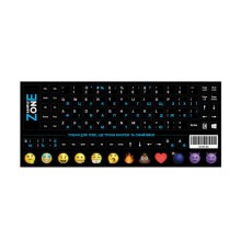 Наклейка на клавіатуру SampleZone непрозора чорна, біло-синя (SZ-BK-BS)