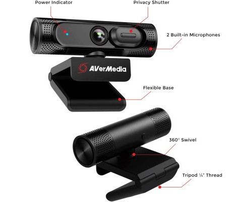Веб-камера AVerMedia Live Streamer CAM PW315 Full HD Black (40AAPW315AVV)