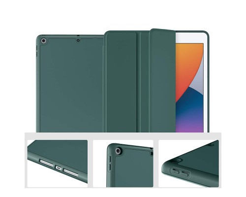 Чохол до планшета BeCover Tri Fold Soft TPU Silicone Apple iPad Air 4 10.9 2020/2021 Dark Green (706870) (706870)
