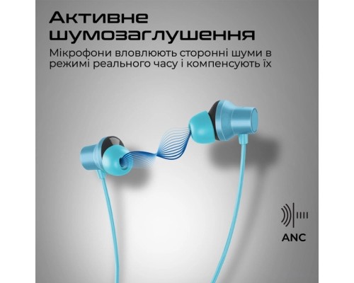Навушники Promate ANC Velcon Blue (velcon.blue)