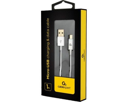 Дата кабель USB 2.0 Micro 5P to AM Cablexpert (CC-USB2P-AMmBM-1M-W)