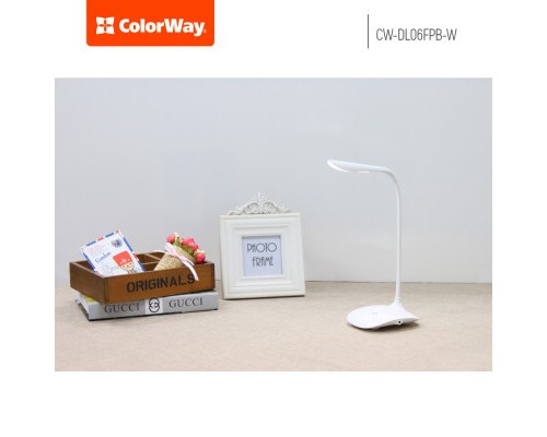 Настільна лампа ColorWay LED Portable & Flexible with built-in accumulator 500mAh (CW-DL06FPB-W)