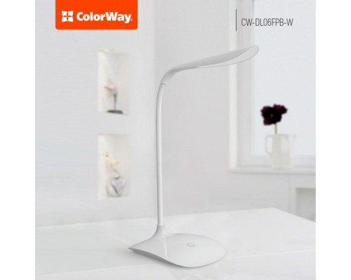 Настільна лампа ColorWay LED Portable & Flexible with built-in accumulator 500mAh (CW-DL06FPB-W)