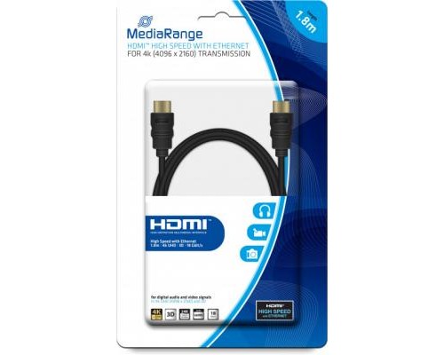 Кабель мультимедійний HDMI to HDMI 1.8m V2.0 Mediarange (MRCS156)