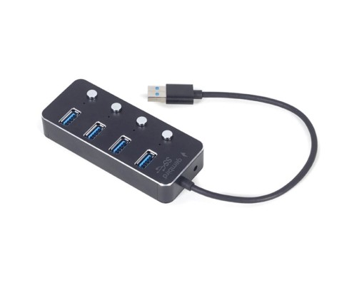 Концентратор Gembird USB 3.0 4 ports switch black (UHB-U3P4P-01)