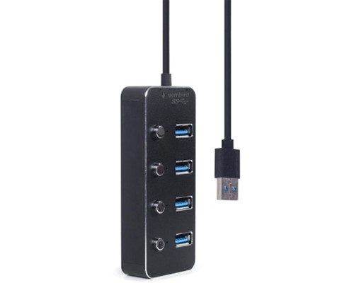 Концентратор Gembird USB 3.0 4 ports switch black (UHB-U3P4P-01)