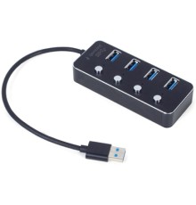 Концентратор Gembird USB 3.0 4 ports switch black (UHB-U3P4P-01)