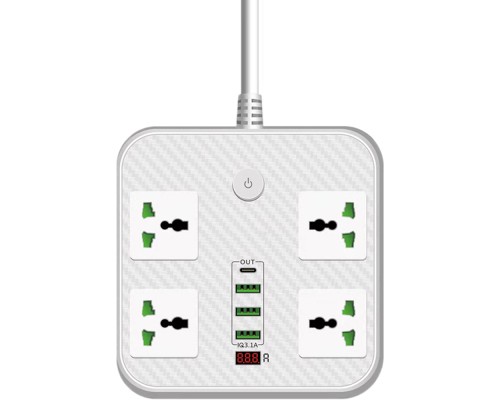 Мережевий фільтр живлення Voltronic TВ-Т90, 4роз, 3*USB White (ТВ-Т90-White)