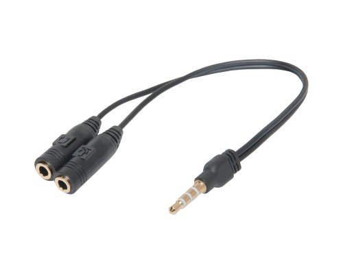 Перехідник Jack 3.5mm M 4pin to 2 Jack 3.5mm F (Audio+MIC) Headset Jack Defender (63012)