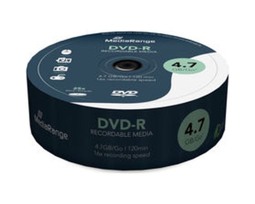 Диск DVD Mediarange DVD-R 4.7GB 120min 16x speed, Cake 25 (MR403)