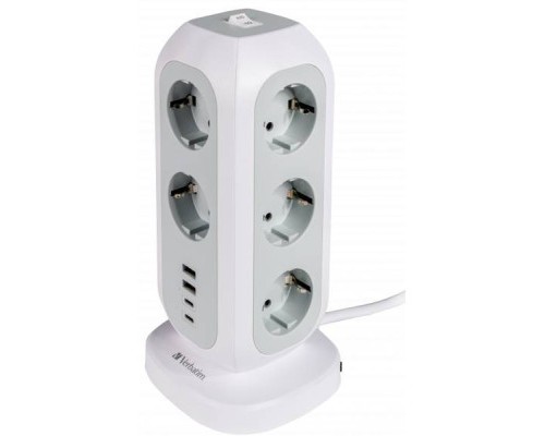 Мережевий фільтр живлення Verbatim 11 розеток, 2 x USB-C та 2 x USB-A (49547)