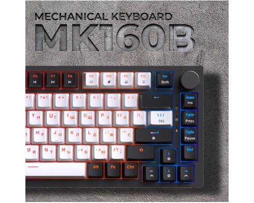 Клавіатура GamePro MK160B Hot-Swap Red Swich RGB USB UA Black (MK160B)