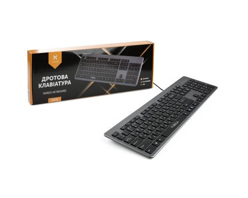 Клавіатура Vinga KB735 black-grey