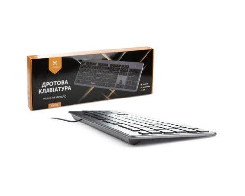 Клавіатура Vinga KB735 black-grey