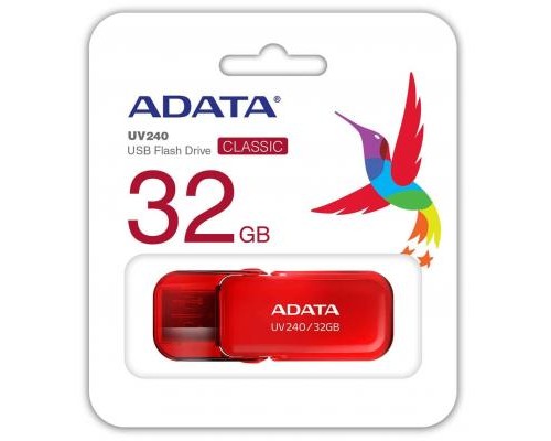 USB флеш накопичувач ADATA 32GB UV240 Red USB 2.0 (AUV240-32G-RRD)
