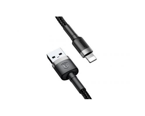 Дата кабель USB 2.0 AM to Lightning 0.5m Cafule 2.4A grey+black Baseus (CALKLF-AG1)