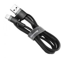 Дата кабель USB 2.0 AM to Lightning 0.5m Cafule 2.4A grey+black Baseus (CALKLF-AG1)