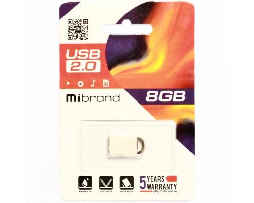 USB флеш накопичувач Mibrand 8GB lynx Silver USB 2.0 (MI2.0/LY8M2S)