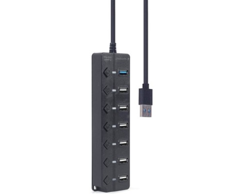 Концентратор Gembird 7 ports (1xUSB3.1+6xUSB2.0) switch black (UHB-U3P1U2P6P-01)