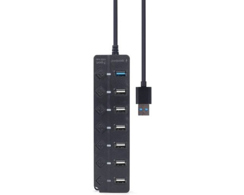 Концентратор Gembird 7 ports (1xUSB3.1+6xUSB2.0) switch black (UHB-U3P1U2P6P-01)