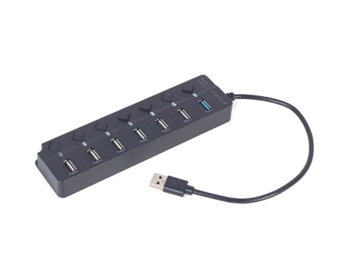 Концентратор Gembird 7 ports (1xUSB3.1+6xUSB2.0) switch black (UHB-U3P1U2P6P-01)