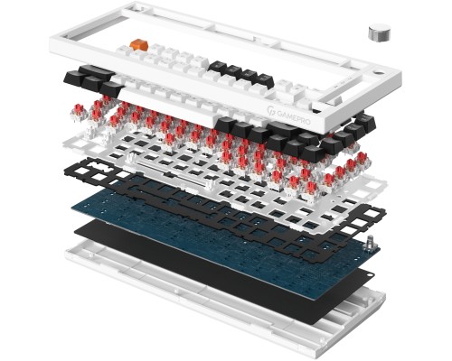 Клавіатура GamePro MK160W Hot-Swap Red Swich RGB USB UA White (MK160W)