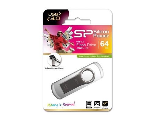USB флеш накопичувач Silicon Power 64GB Jewel J80 Titanium USB 3.0 (SP064GBUF3J80V1T)