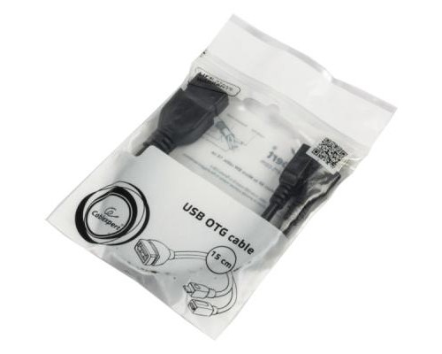 Дата кабель OTG USB 2.0 AF to Micro 5P M+F 0.15m Cablexpert (A-OTG-AFBM-04)