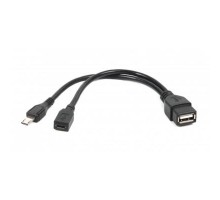 Дата кабель OTG USB 2.0 AF to Micro 5P M+F 0.15m Cablexpert (A-OTG-AFBM-04)