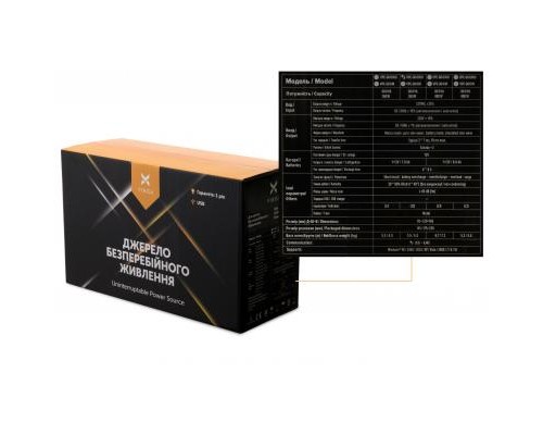 Пристрій безперебійного живлення Vinga LCD 600VA metal case with USB (VPC-600MU)