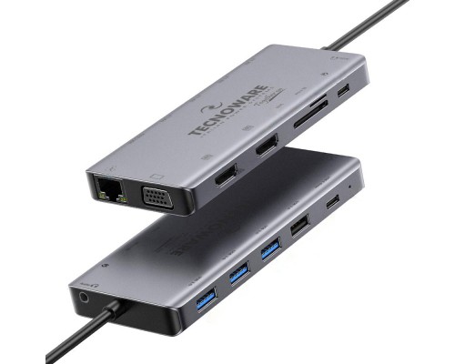 Порт-реплікатор TECNOWARE Dock Station USB TYPE-C 13 in 1 Adapter HUB (FHUB17692)