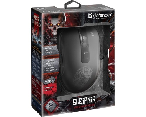 Мишка Defender Sleipnir GM-927 USB Black+ Килимок (52927)