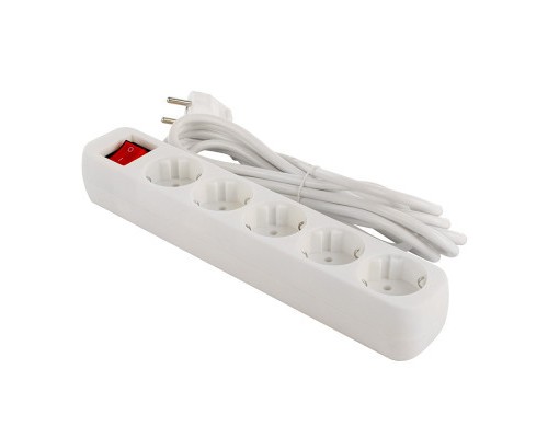 Мережевий фільтр живлення ColorWay CW-PSEA53W, 5 розеток/ 3M white (CW-PSEA53W)