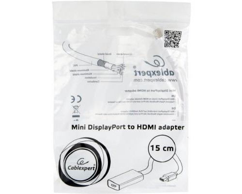 Перехідник Mini DisplayPort to HDMI Cablexpert (A-mDPM-HDMIF-02-W)