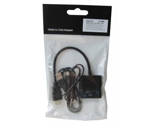 Перехідник ST-Lab HDMI male to VGA F (з кабелями аудіо і живлення від USB) (U-990)
