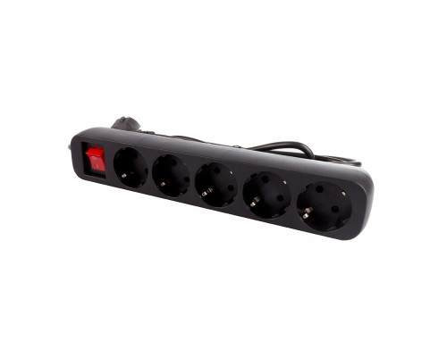 Мережевий фільтр живлення ColorWay CW-PSEA55BK, 5 розеток/ 5M black (CW-PSEA55BK)