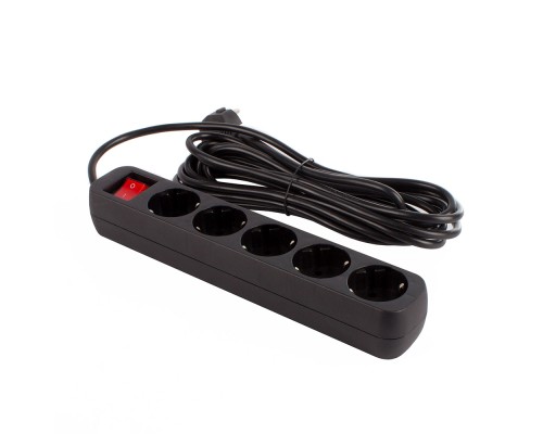 Мережевий фільтр живлення ColorWay CW-PSEA55BK, 5 розеток/ 5M black (CW-PSEA55BK)