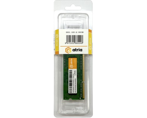 Модуль пам'яті для ноутбука SoDIMM DDR3 4GB 1600 MHz ATRIA (UAT31600CL11SLK1/4)