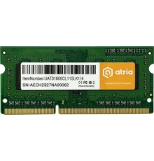 Модуль пам'яті для ноутбука SoDIMM DDR3 4GB 1600 MHz ATRIA (UAT31600CL11SLK1/4)