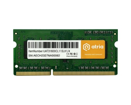 Модуль пам'яті для ноутбука SoDIMM DDR3 4GB 1600 MHz ATRIA (UAT31600CL11SLK1/4)