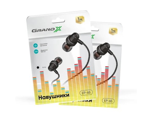 Навушники Grand-X EP-65B Black (EP-65B)