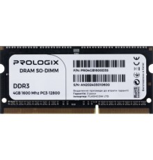 Модуль пам'яті для ноутбука SoDIMM DDR3 4GB 1600 MHz Prologix (PRO4GB1600D3S)