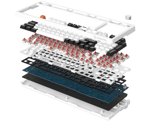 Клавіатура GamePro MK170W Hot-Swap Red Swich RGB USB UA White (MK170W)