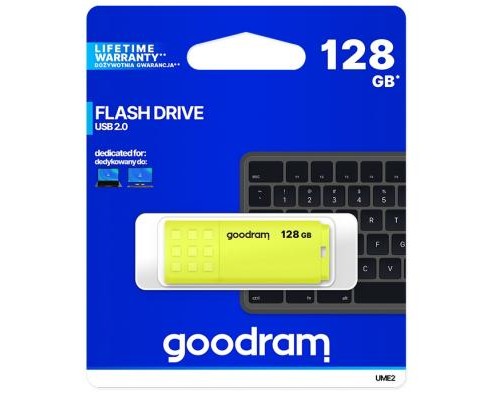 USB флеш накопичувач Goodram 128GB UME2 Yellow USB 2.0 (UME2-1280Y0R11)