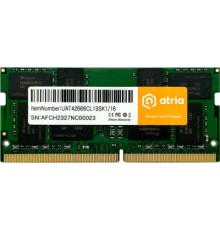 Модуль пам'яті для ноутбука SoDIMM DDR4 16GB 2666 MHz ATRIA (UAT42666CL19SK1/16)