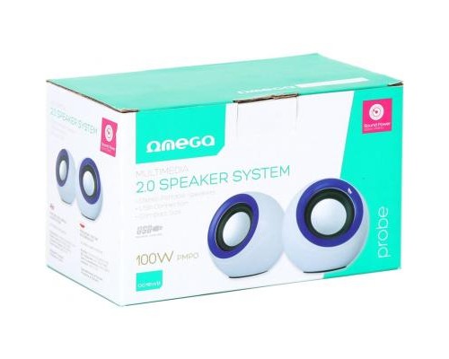 Акустична система Omega OG-116B white blue 2x3W RMS USB (OG116BWB)