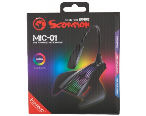 Мікрофон Marvo MIC-01 Multi-LED USB Black (MIC-01)