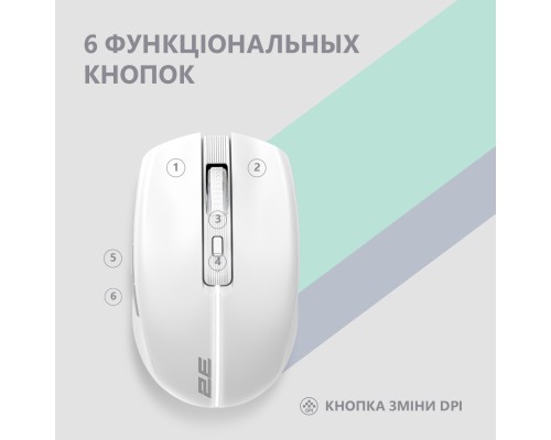 Мишка 2E MF270 Silent Rechargeable Wireless White (2E-MF270WWH)